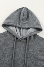 Load image into Gallery viewer, Gray Mineral Wash Kangaroo Pocket Drawstring Pullover Hoodie