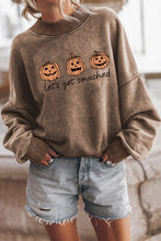 Load image into Gallery viewer, Brown Lets Get Smashed Halloween Pumpkin Graphic Sweatshirt