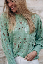 Load image into Gallery viewer, Sheer Knitted Pointelle Sweater