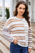 Load image into Gallery viewer, Stripe Blocked Drop Shoulder Slouchy Sweater
