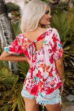 Load image into Gallery viewer, Floral Printed Embroidered Square Neck Blouse