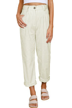 Load image into Gallery viewer, Beige Corduroy High Waist Straight Leg Pants
