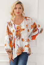 Load image into Gallery viewer, Multicolour Floral Print V Neck Babydoll Blouse
