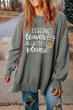 Load image into Gallery viewer, Gray Slogan Print Side Split Oversized Sweatshirt