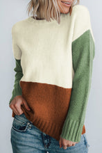 Load image into Gallery viewer, Parchment Ribbed Trim Color Block Sweater
