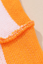 Load image into Gallery viewer, Orange Checkered Bishop Sleeve Sweater