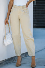 Load image into Gallery viewer, Khaki Solid High Waist Casual Pants