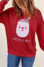 Load image into Gallery viewer, Fiery Red HO HO HO Sequined Santa Claus Sweatshirt