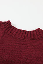 Load image into Gallery viewer, Burgundy Front Pocket and Buttons Closure Cardigan