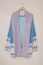Load image into Gallery viewer, Aztec Print Open Front Knitted Cardigan