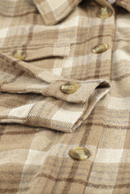Load image into Gallery viewer, Khaki Khaki Plaid Shirt Hooded Jacket