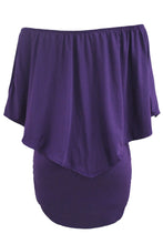 Load image into Gallery viewer, Plus Size Multiple Dressing Layered Purple Mini Poncho Dress