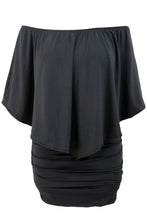 Load image into Gallery viewer, Plus Size Multiple Dressing Layered Black Mini Poncho Dress