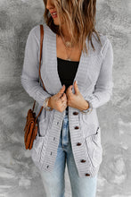 Load image into Gallery viewer, Front Pocket and Buttons Closure Cardigan