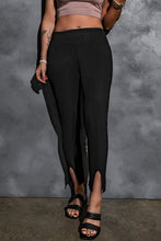 Load image into Gallery viewer, Rib Knit High Waist Slit Leggings