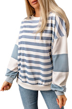 Load image into Gallery viewer, Stripe Drop Shoulder Striped Pullover Sweatshirt