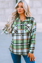 Load image into Gallery viewer, Geometric Plaid Print Pocketed Shacket