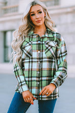 Load image into Gallery viewer, Geometric Plaid Print Pocketed Shacket