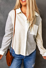 Load image into Gallery viewer, Contrast Trim Colorblock Knit Shirt