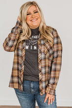 Load image into Gallery viewer, Plaid Print Button Long Sleeve Plus Size Shirt Coat
