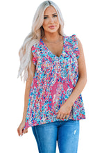 Load image into Gallery viewer, Boho Pattern Print Flounce V Neck Tank Top