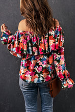 Load image into Gallery viewer, Floral Print Ruffled Off Shoulder Blouse