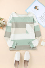 Load image into Gallery viewer, Color Block Ribbed Long Sleeve Top with Pocket
