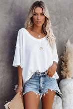 Load image into Gallery viewer, Waffle Knit Drop Shoulder Loose Top