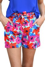 Load image into Gallery viewer, Floral Print Belted Shorts