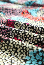 Load image into Gallery viewer, Multicolor Vibrant Floral Tie V Neck Puff Sleeve Blouse
