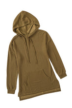 Load image into Gallery viewer, Ribbed Drawstring Pullover Hoodie with Kangaroo Pocket