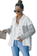 Load image into Gallery viewer, Contrast Leopard Denim Jacket