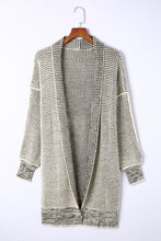 Load image into Gallery viewer, Plaid Knitted Long Open Front Cardigan