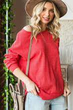 Load image into Gallery viewer, Waffle Knit Side Slit Pullover Top