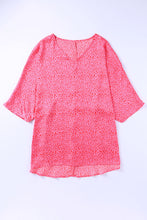 Load image into Gallery viewer, Leopard Print Oversized Half Sleeve V Neck Top