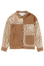 Load image into Gallery viewer, Leopard Print Corduroy Long Sleeve Jacket