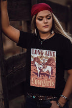 Load image into Gallery viewer, LONG LIVE Cowgirls Graphic Print Short Sleeve T Shirt
