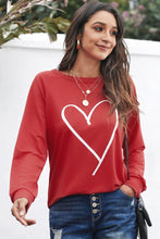Load image into Gallery viewer, Simple Heart Graphic Valentine's Sweatshirt