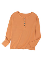 Load image into Gallery viewer, Waffle Knit Henley Top