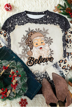 Load image into Gallery viewer, Believe Santa Clause Bleach Print Graphic Sweatshirt