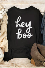 Load image into Gallery viewer, Hey Boo Letter Print Long Sleeve Pullover Sweatshirt