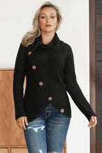 Load image into Gallery viewer, Buttoned Wrap Turtleneck Sweater