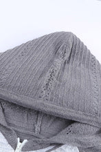 Load image into Gallery viewer, Zipped Front Colorblock Hollow-out Knit Hoodie