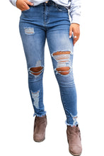 Load image into Gallery viewer, High Waist Distressed Skinny Jeans