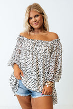 Load image into Gallery viewer, Cheetah Spotted Plus Size Off Shoulder Blouse