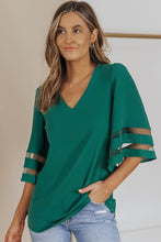 Load image into Gallery viewer, Flare Sleeve V Neck Loose Blouse