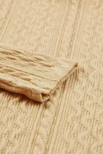 Load image into Gallery viewer, Khaki Solid Color Puffy Sleeve Textured Knit Top