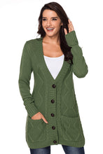Load image into Gallery viewer, Front Pocket and Buttons Closure Cardigan