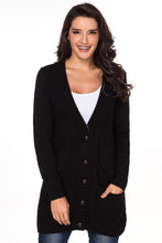 Load image into Gallery viewer, Front Pocket and Buttons Closure Cardigan