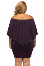 Load image into Gallery viewer, Plus Size Multiple Dressing Layered Purple Mini Poncho Dress